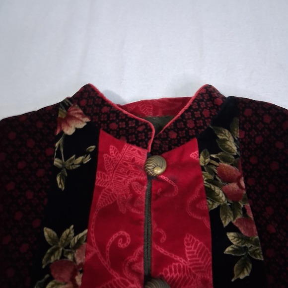 VTG Canvasback Velvet Detail Patchwork Mandarin Collar Wool Jacket - Picture 10 of 16